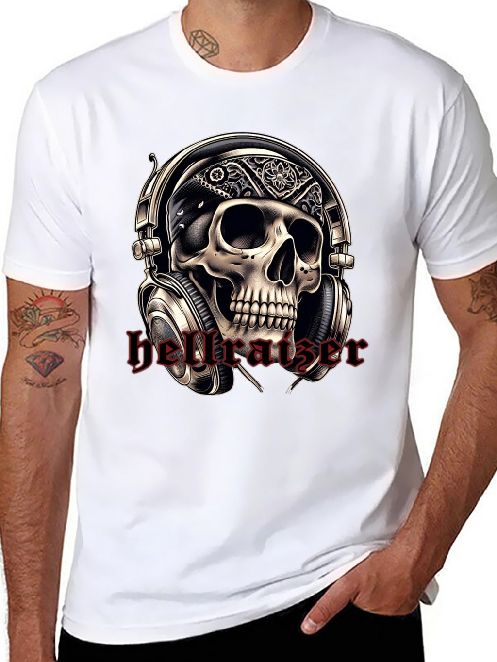 Skull Headphone T-Shirt - Rocker Tee