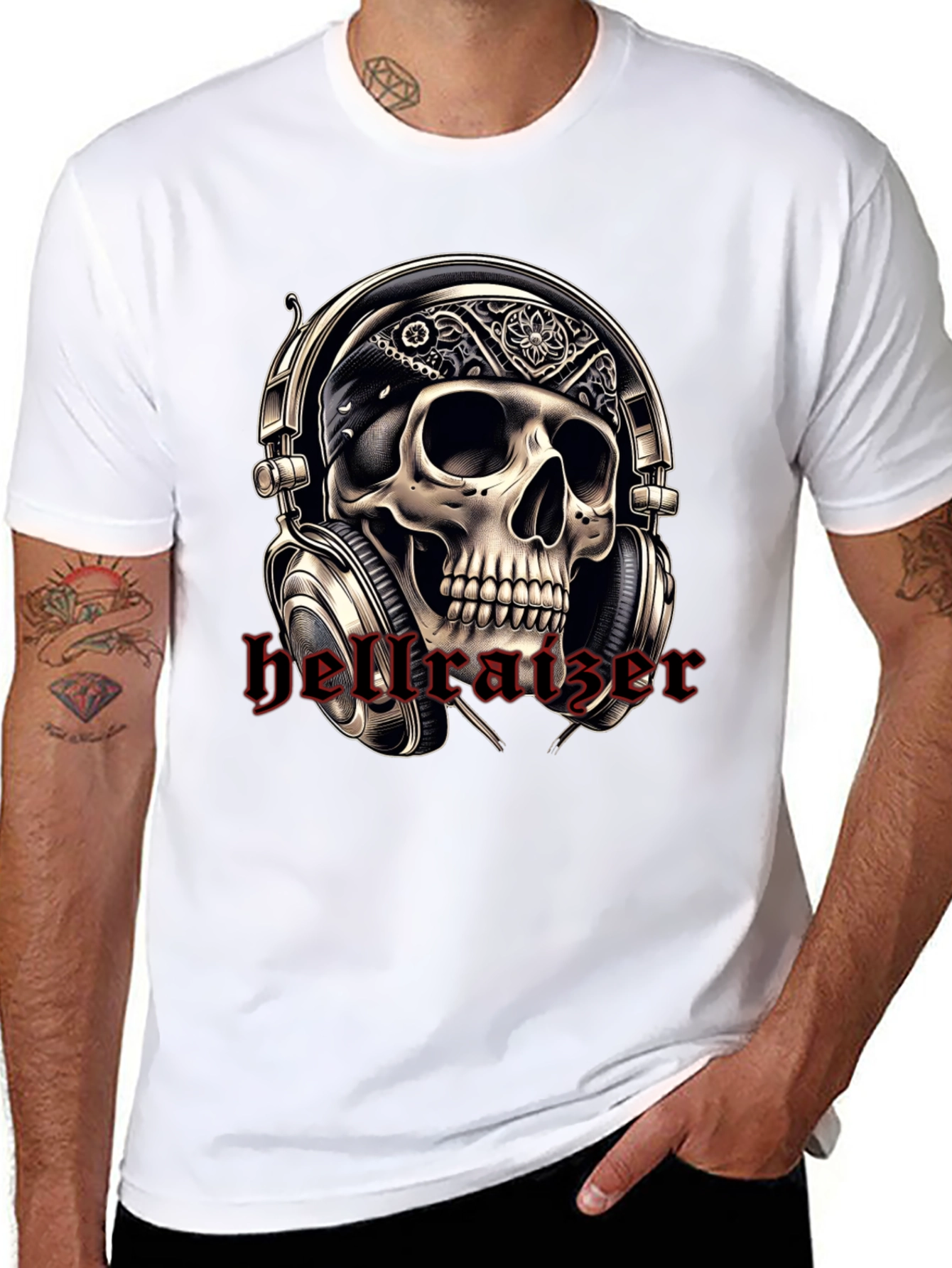 Skull Headphone T-Shirt - Rocker Tee