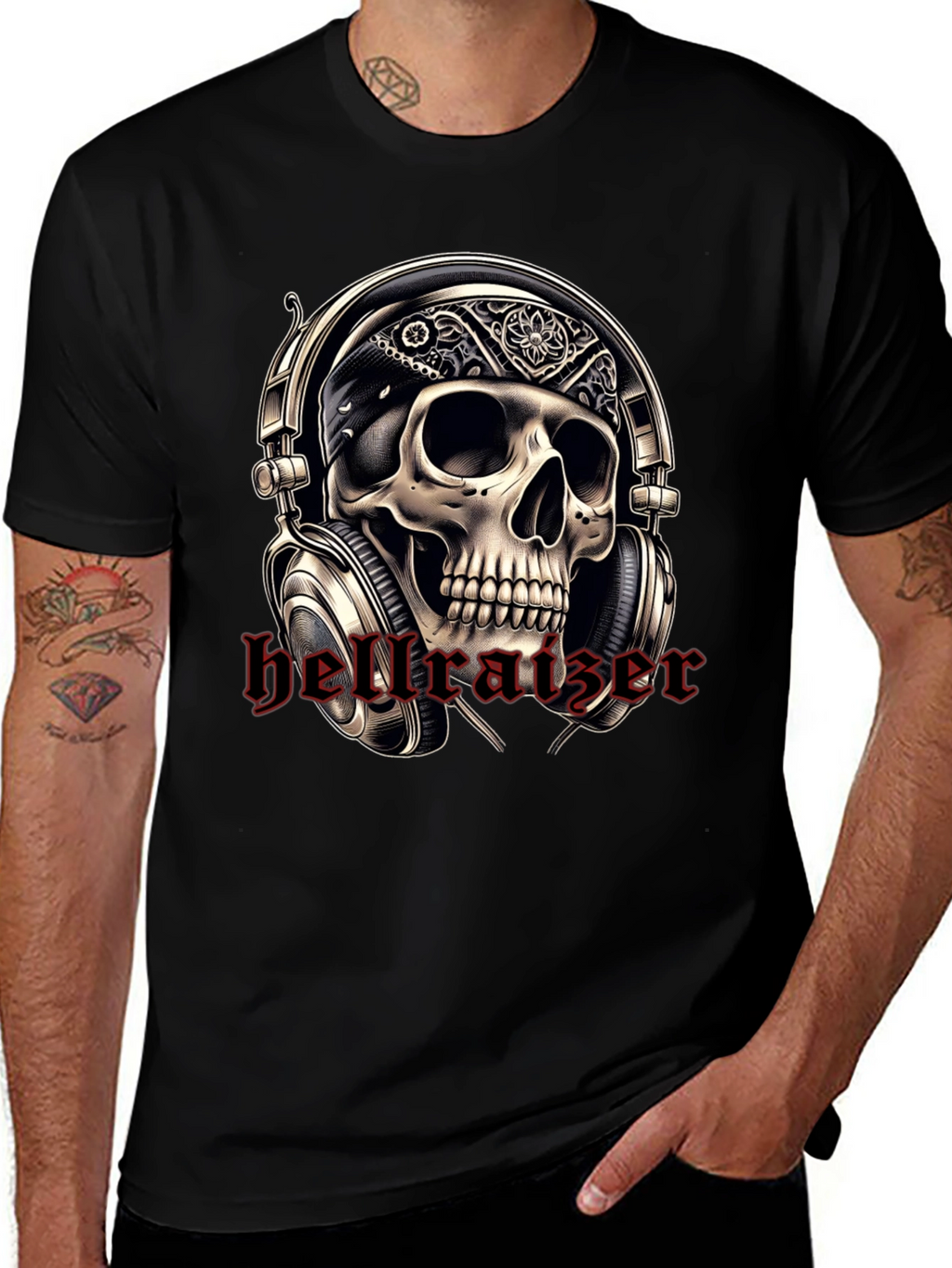 Skull Headphone T-Shirt - Rocker Tee