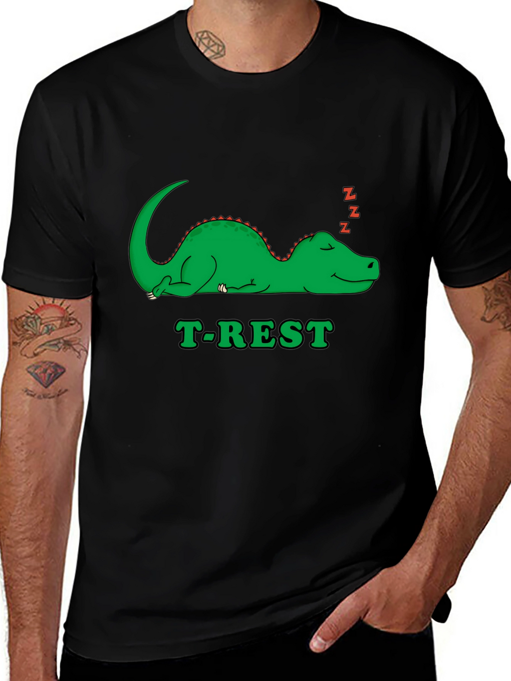 T-Rest Dinosaur Black T-Shirt