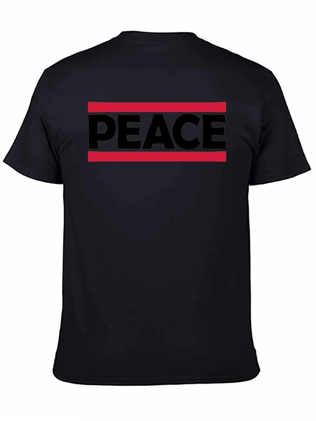 Peace Graphic Tee - Mens Black Cotton T-Shirt