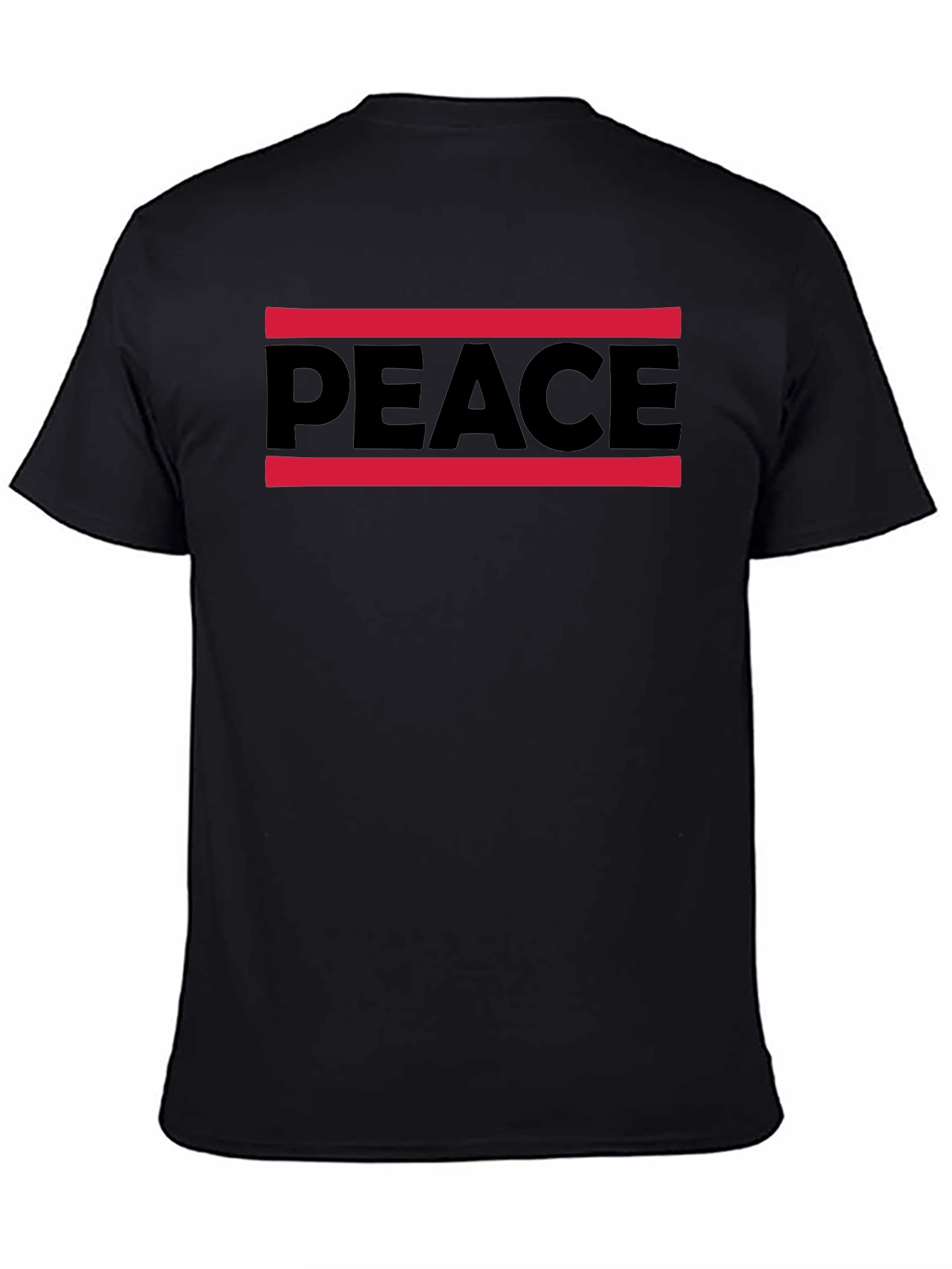 Peace Graphic Tee - Mens Black Cotton T-Shirt