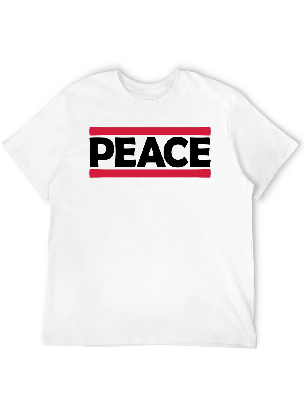 Peace Graphic Tee - Mens Black Cotton T-Shirt