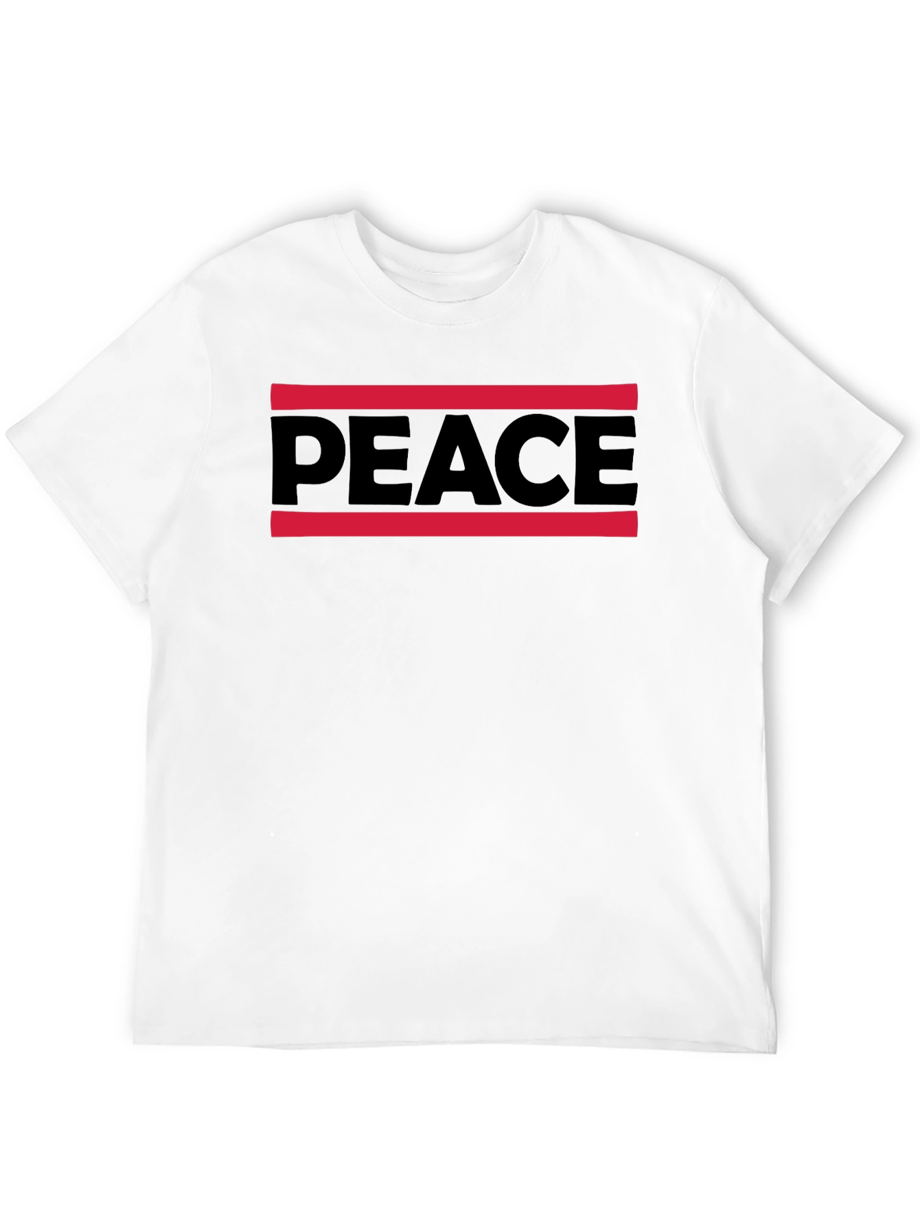 Peace Graphic Tee - Mens Black Cotton T-Shirt
