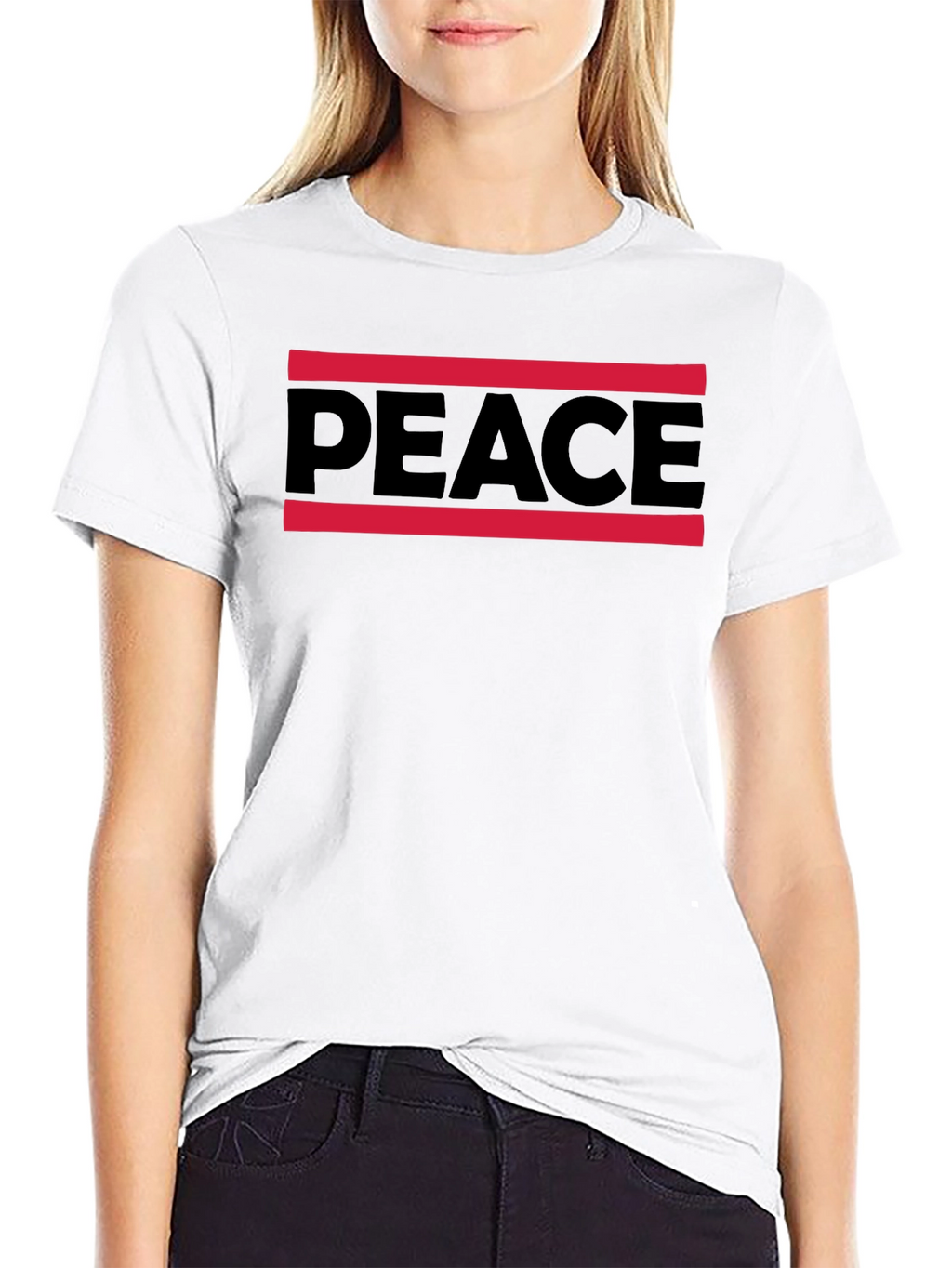 Peace Graphic Tee - Mens Black Cotton T-Shirt