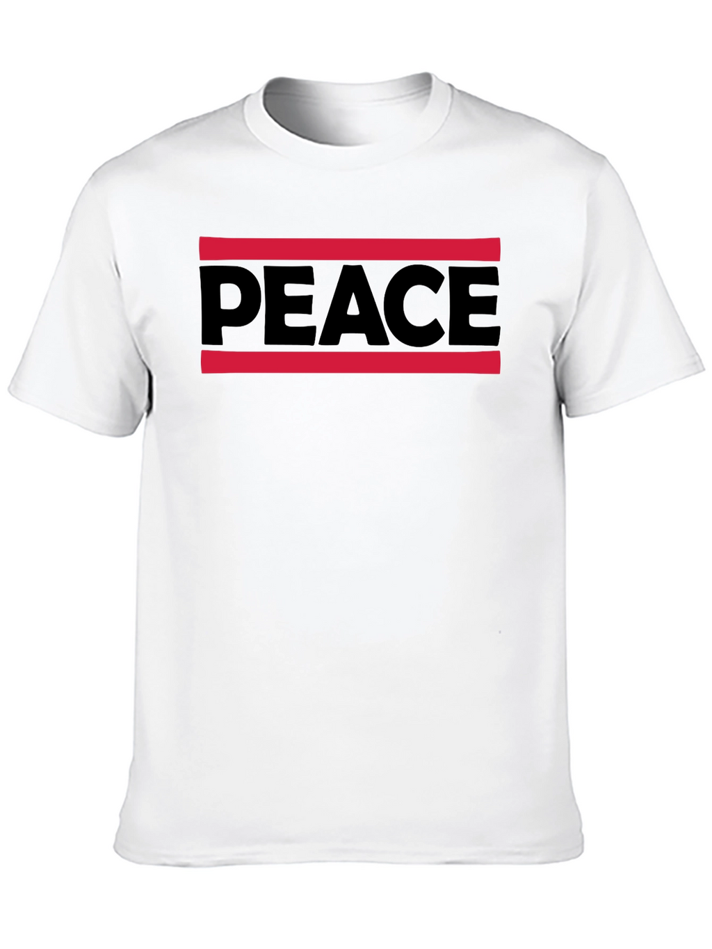 Peace Graphic Tee - Mens Black Cotton T-Shirt