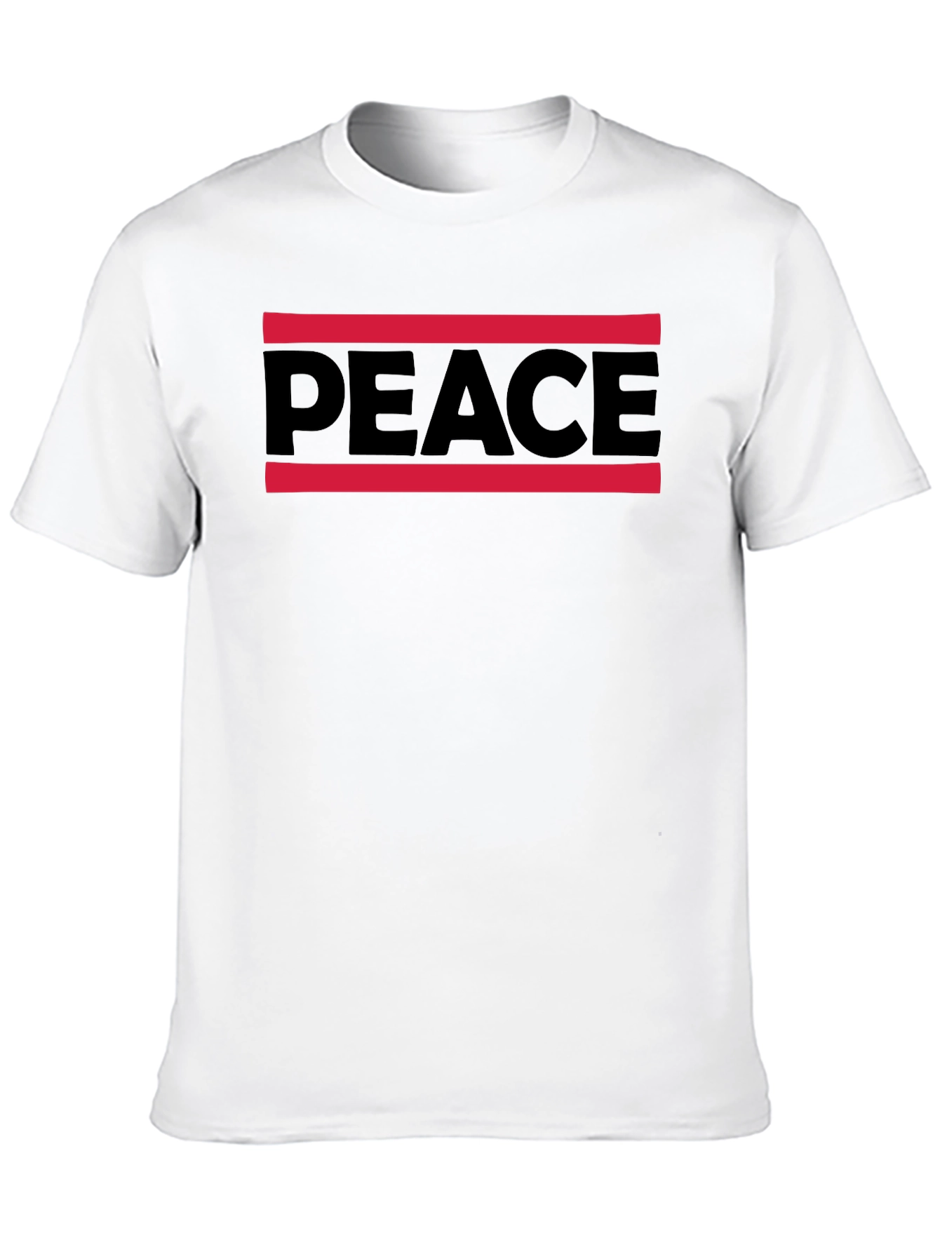 Peace Graphic Tee - Mens Black Cotton T-Shirt