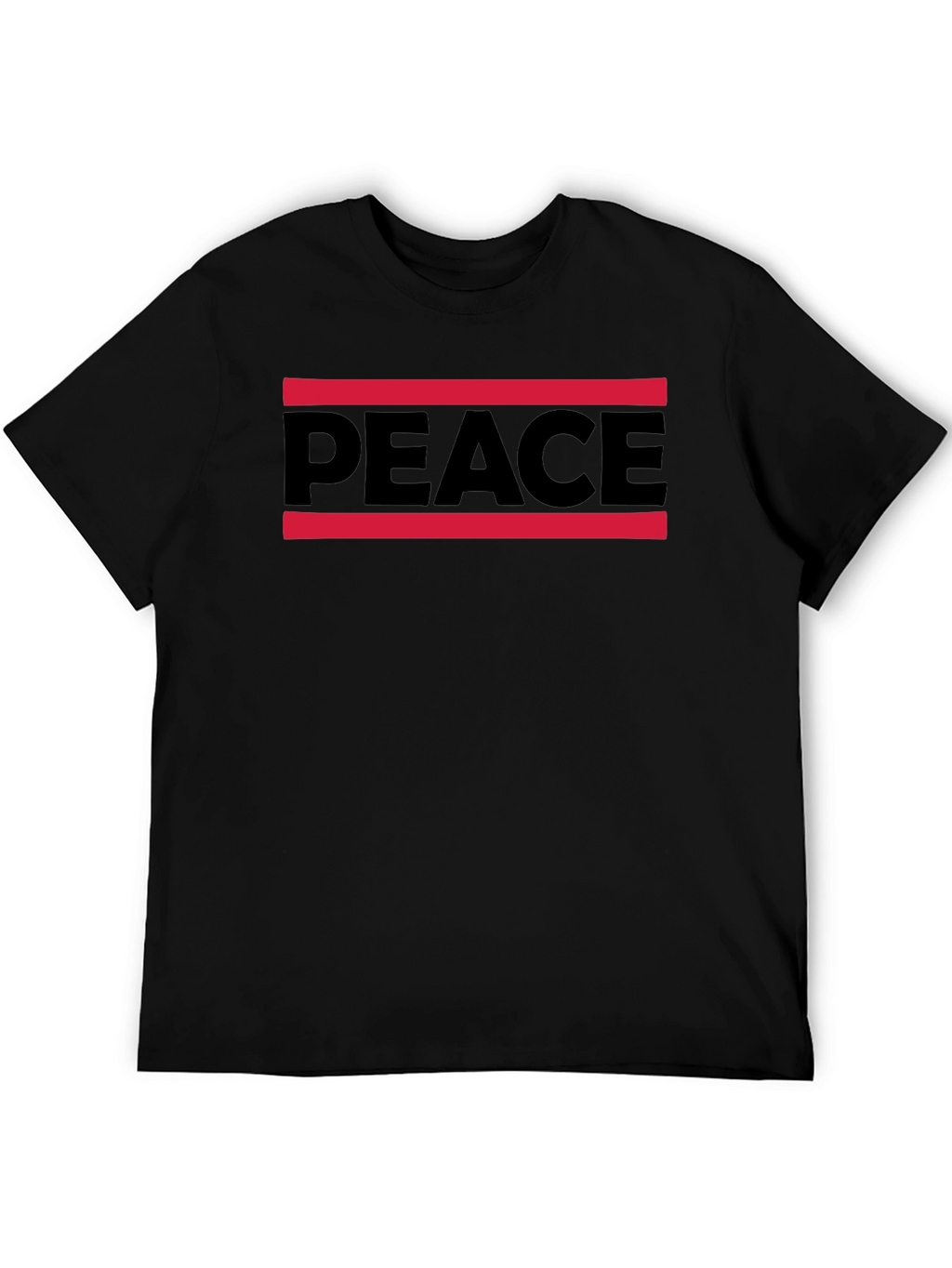 Peace Graphic Tee - Mens Black Cotton T-Shirt