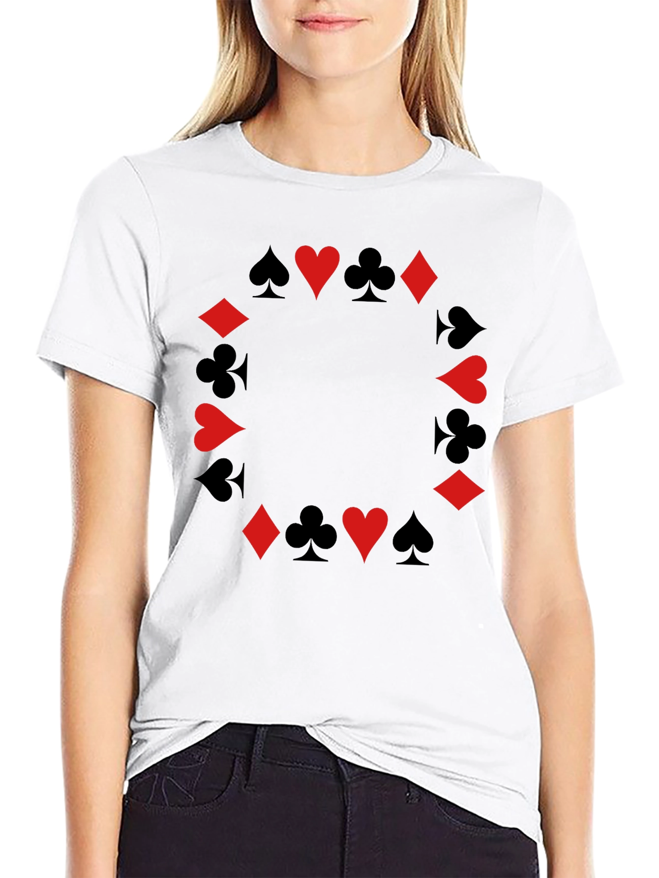 Suits Black T-Shirt - Poker Card Design