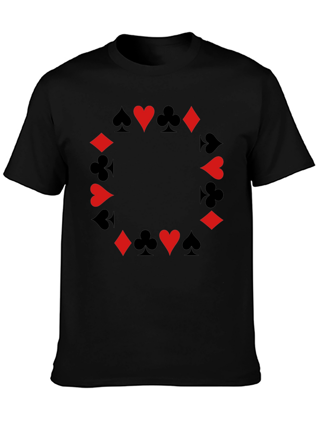 Suits Black T-Shirt - Poker Card Design