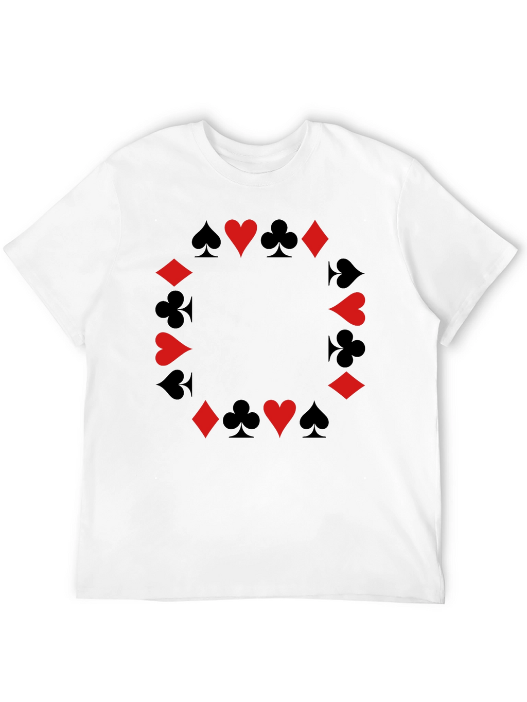 Suits Black T-Shirt - Poker Card Design