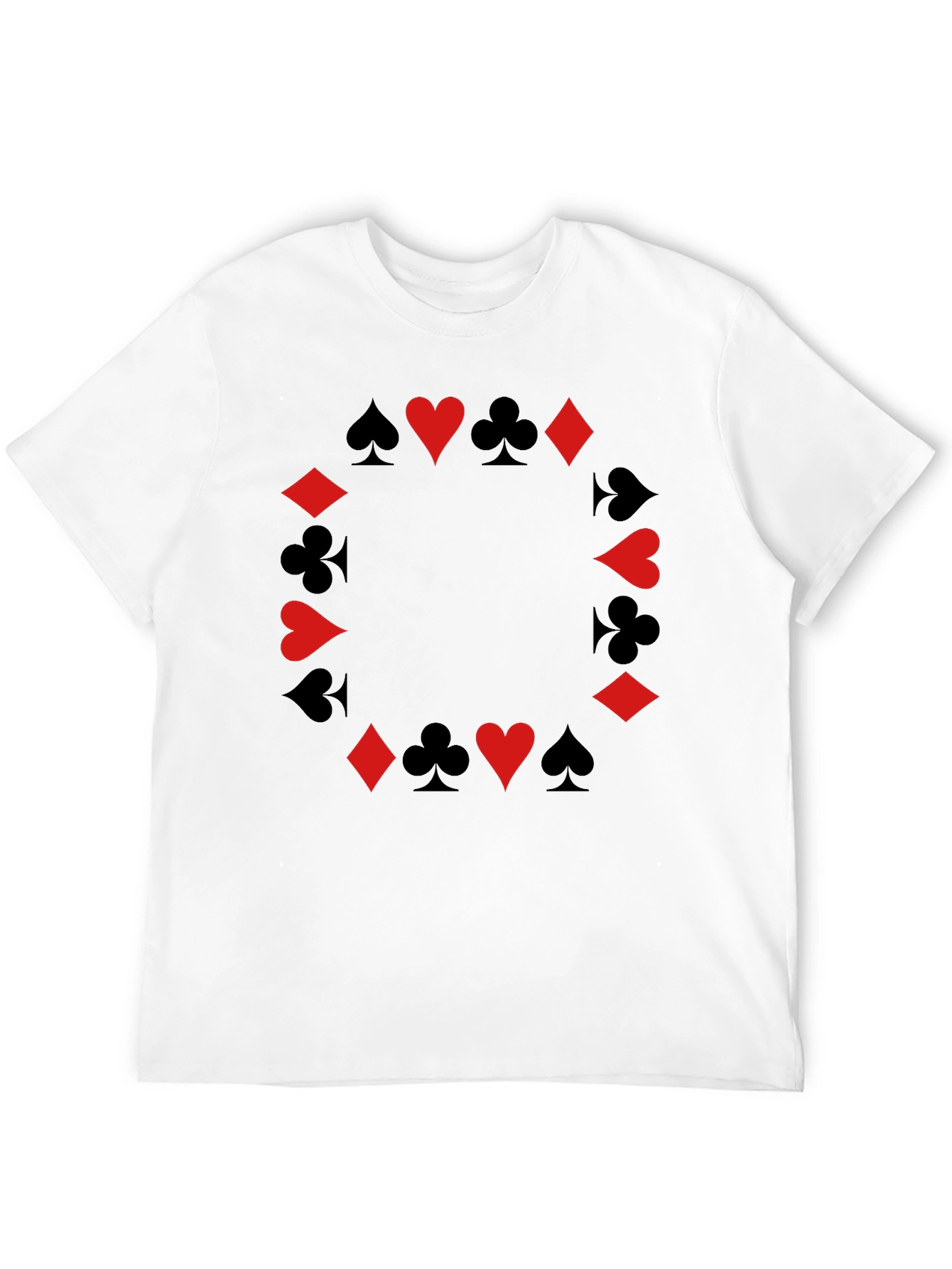 Suits Black T-Shirt - Poker Card Design