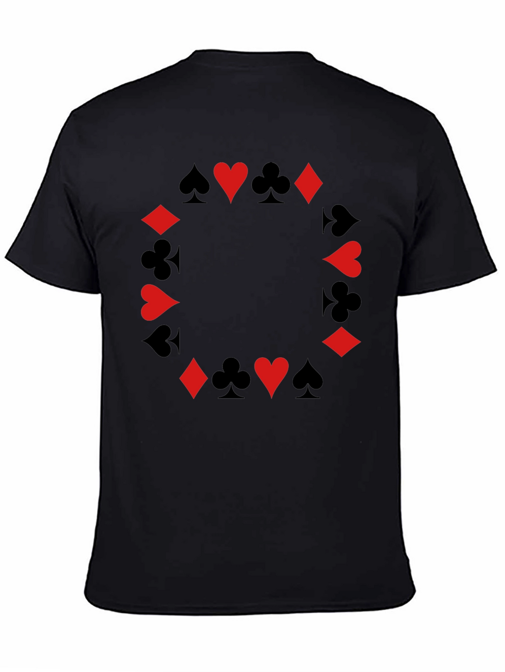 Suits Black T-Shirt - Poker Card Design