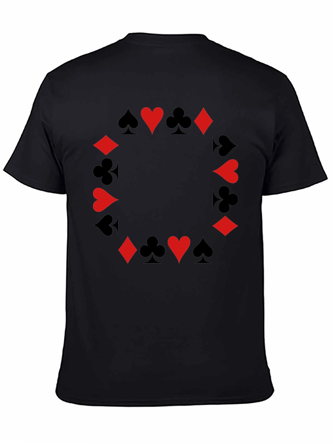 Suits Black T-Shirt - Poker Card Design