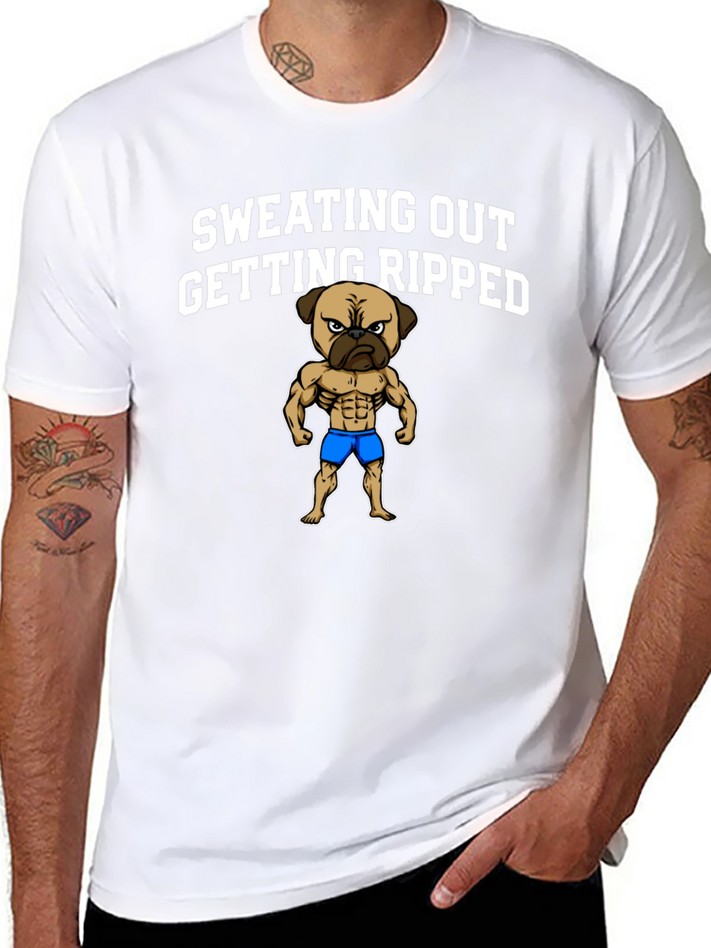 Sweating Out Getting Ripped Pug T-Shirt