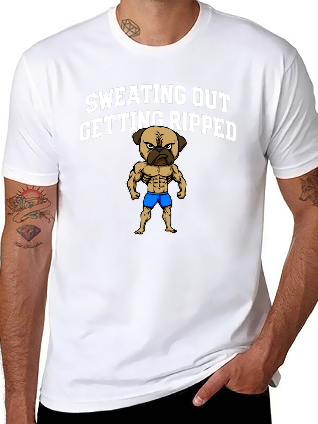 Sweating Out Getting Ripped Pug T-Shirt