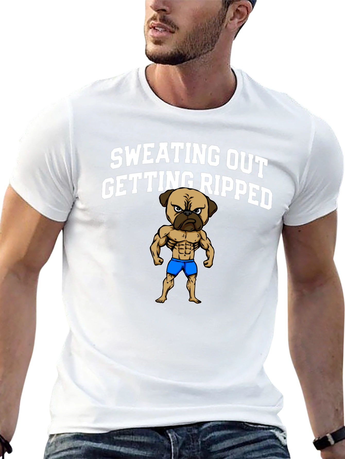 Sweating Out Getting Ripped Pug T-Shirt