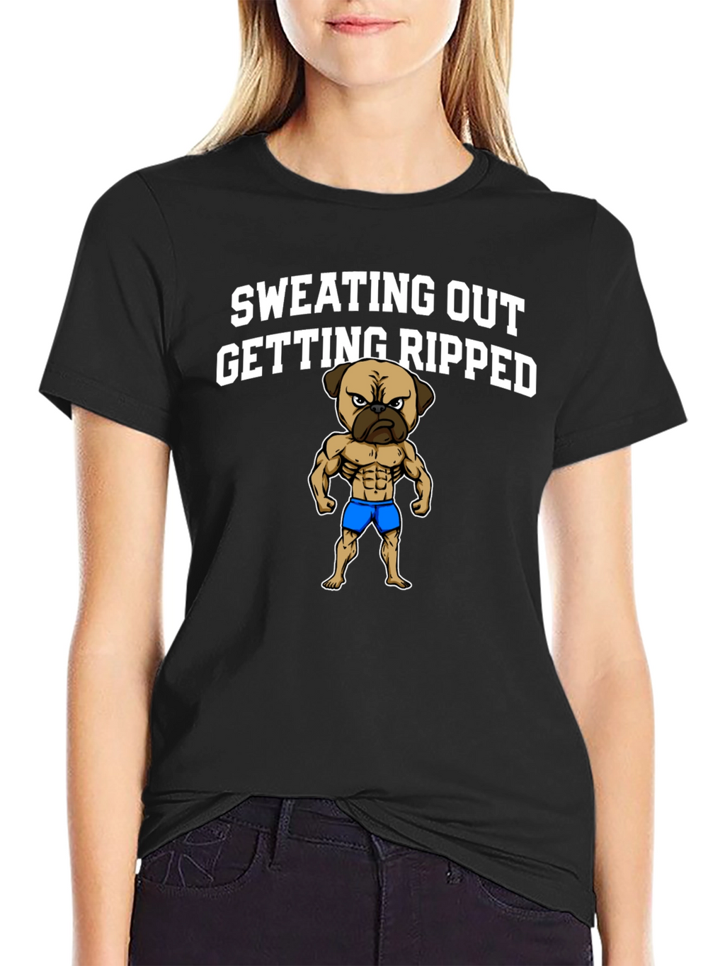 Sweating Out Getting Ripped Pug T-Shirt