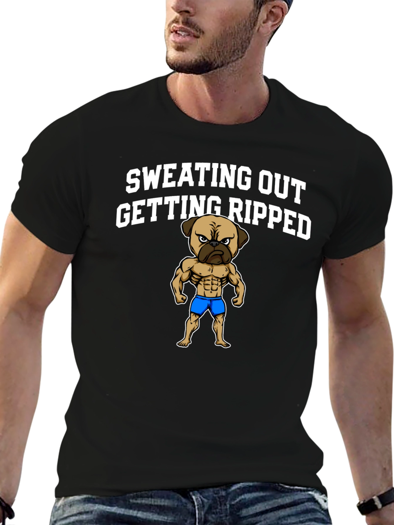 Sweating Out Getting Ripped Pug T-Shirt