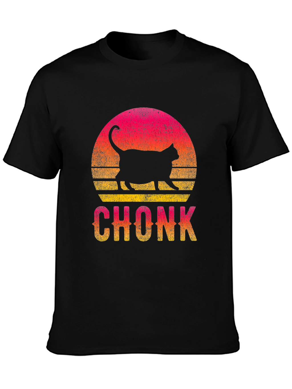 Chonk Cat Sunset Graphic T-Shirt