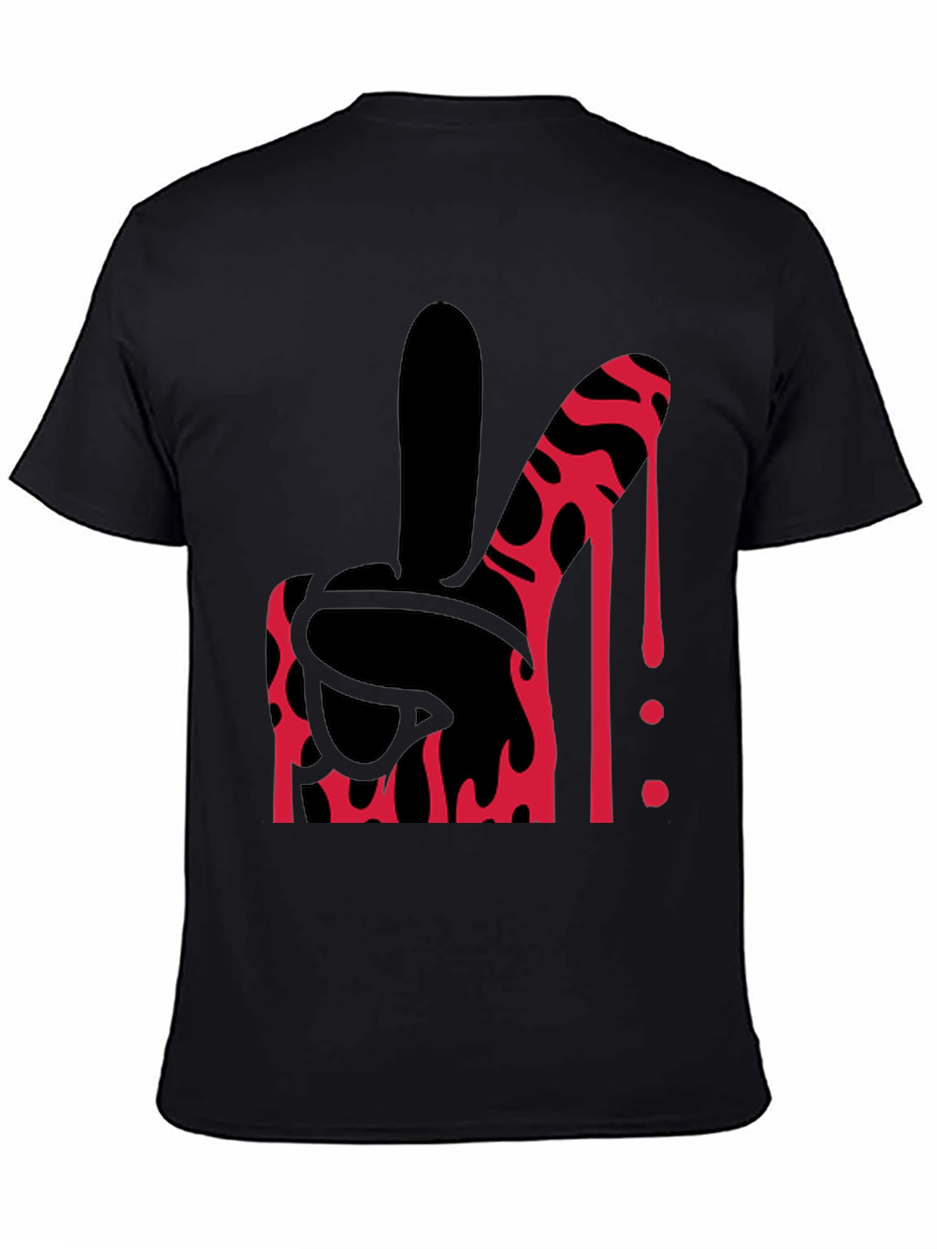 Bloody Middle Finger Graphic Tee - Bold Statement Shirt