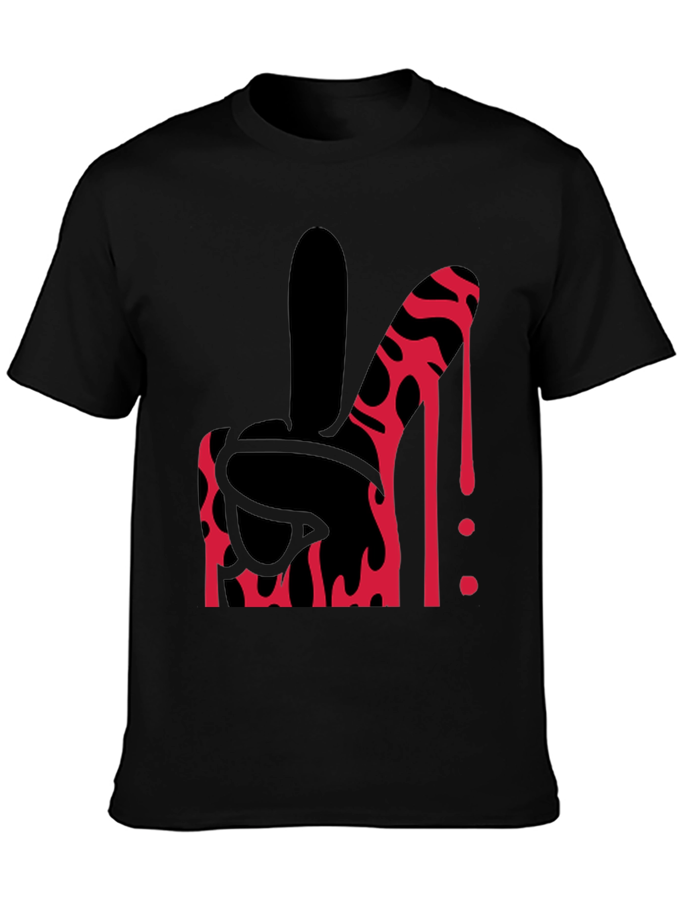 Bloody Middle Finger Graphic Tee - Bold Statement Shirt