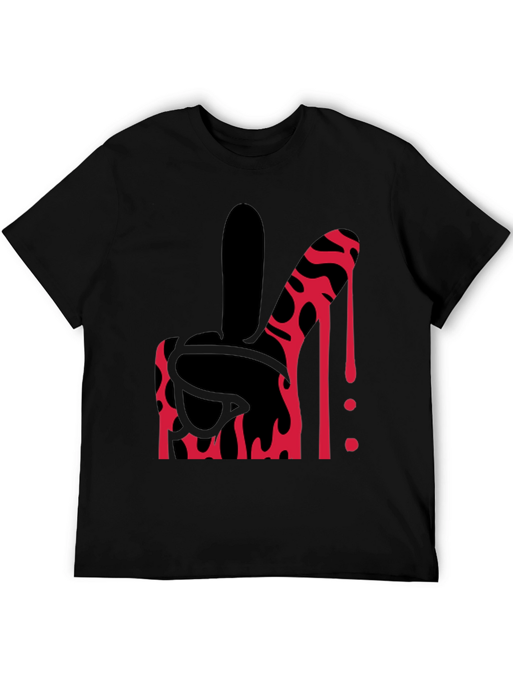 Bloody Middle Finger Graphic Tee - Bold Statement Shirt