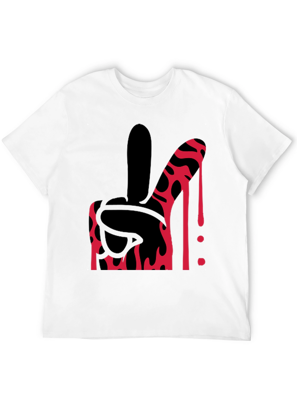 Bloody Middle Finger Graphic Tee - Bold Statement Shirt