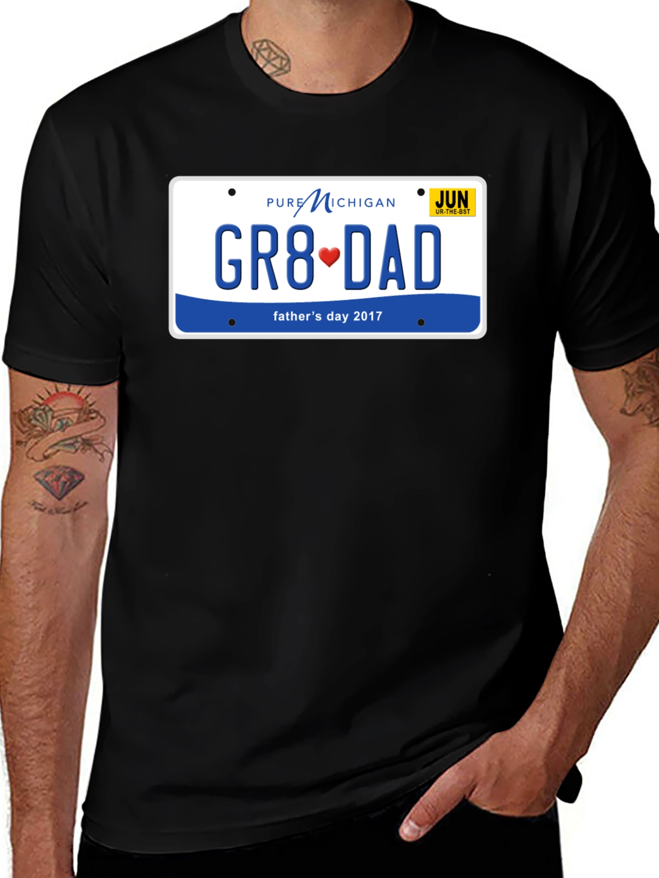 Great Dad T-Shirt - Michigan License Plate Fathers Day Design