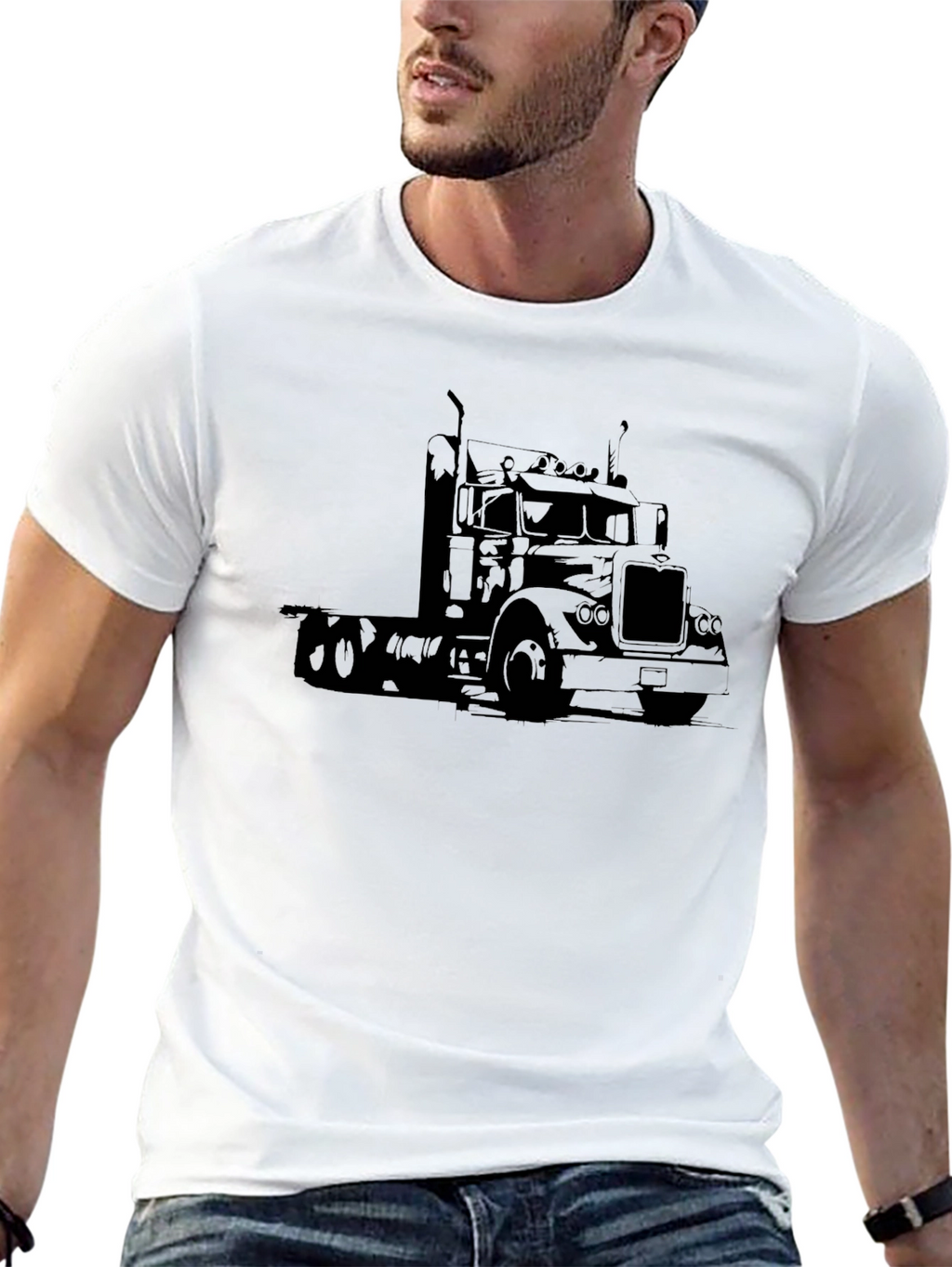 Truck Graphic Tee - Black Classic Trucker T-Shirt