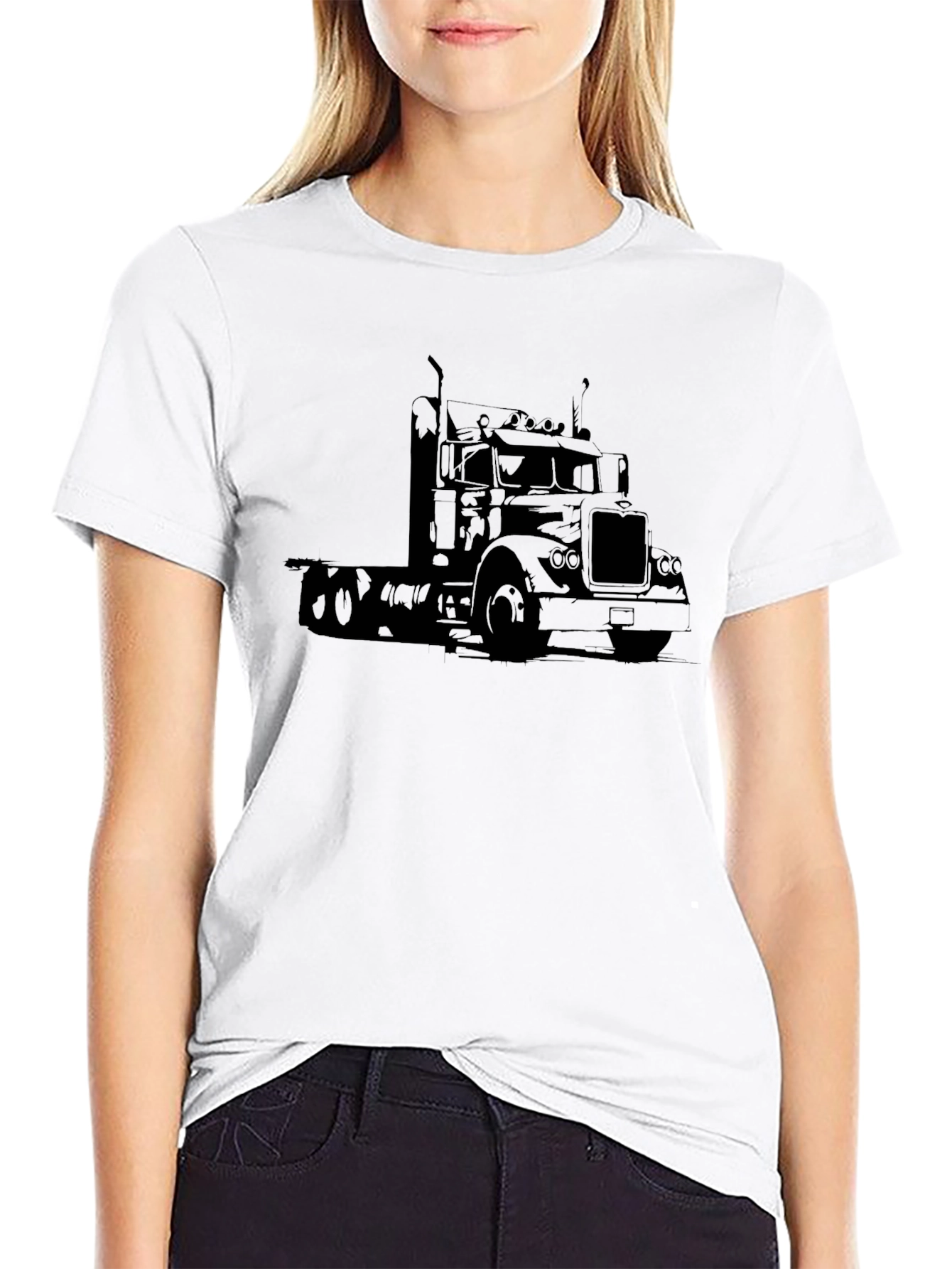 Truck Graphic Tee - Black Classic Trucker T-Shirt
