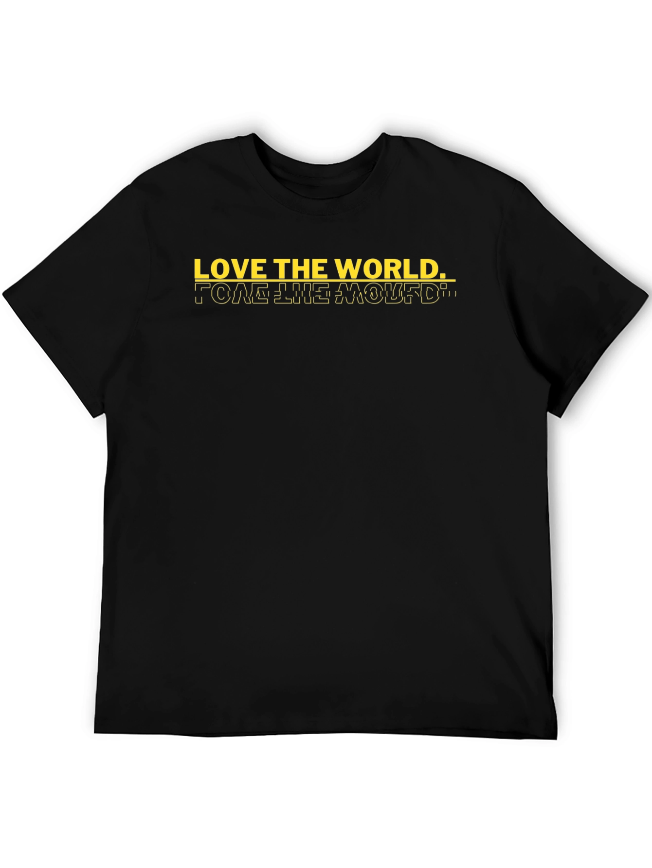 Love the World Graphic Tee - Black Cotton Casual Shirt