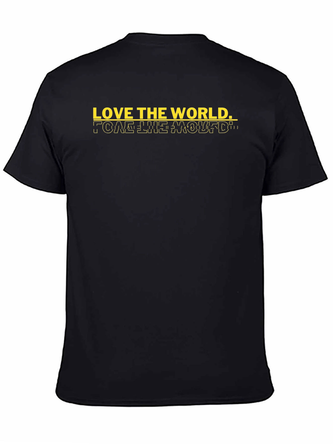 Love the World Graphic Tee - Black Cotton Casual Shirt