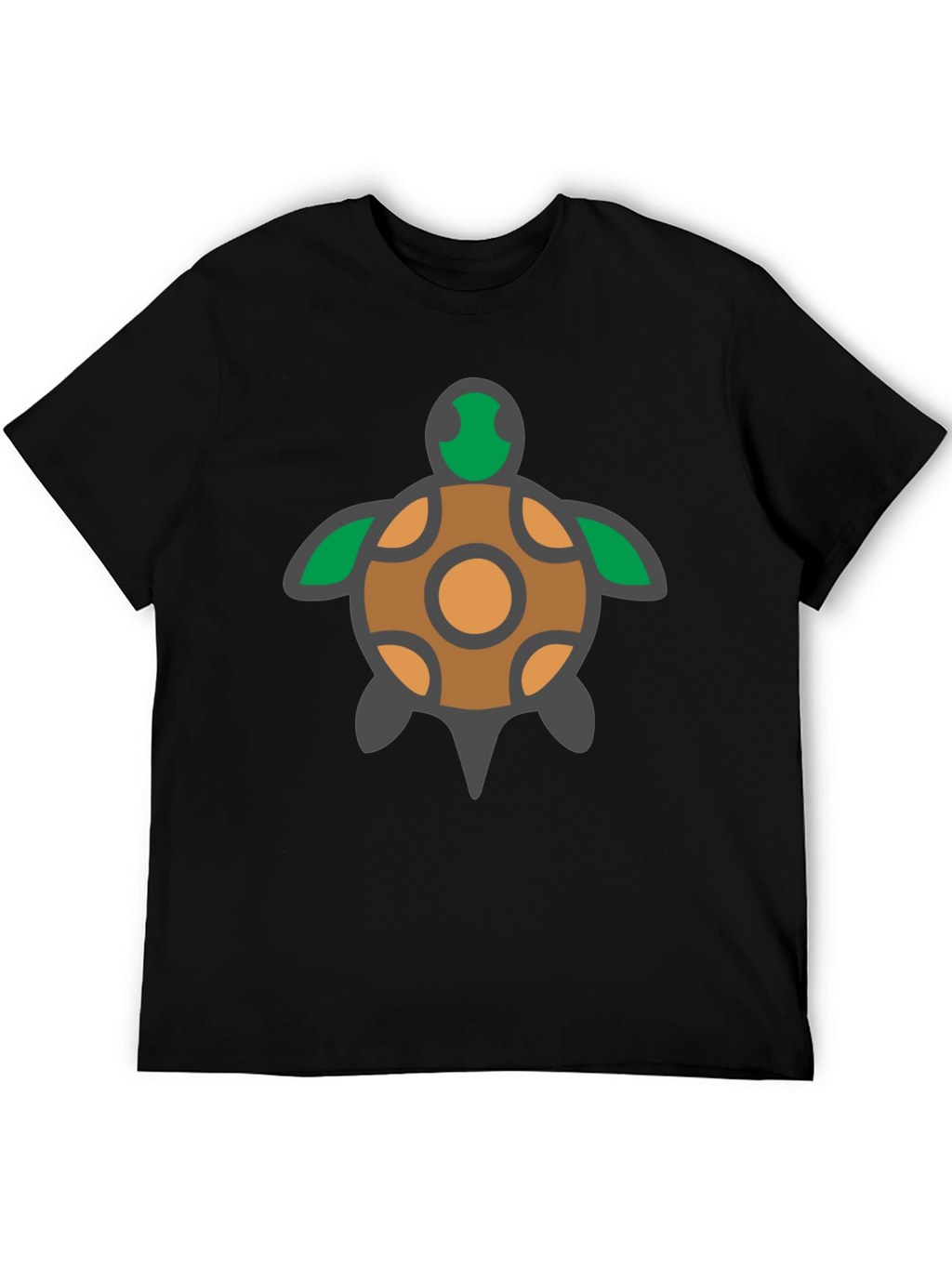 Turtle Graphic Tee - Black Cotton T-Shirt
