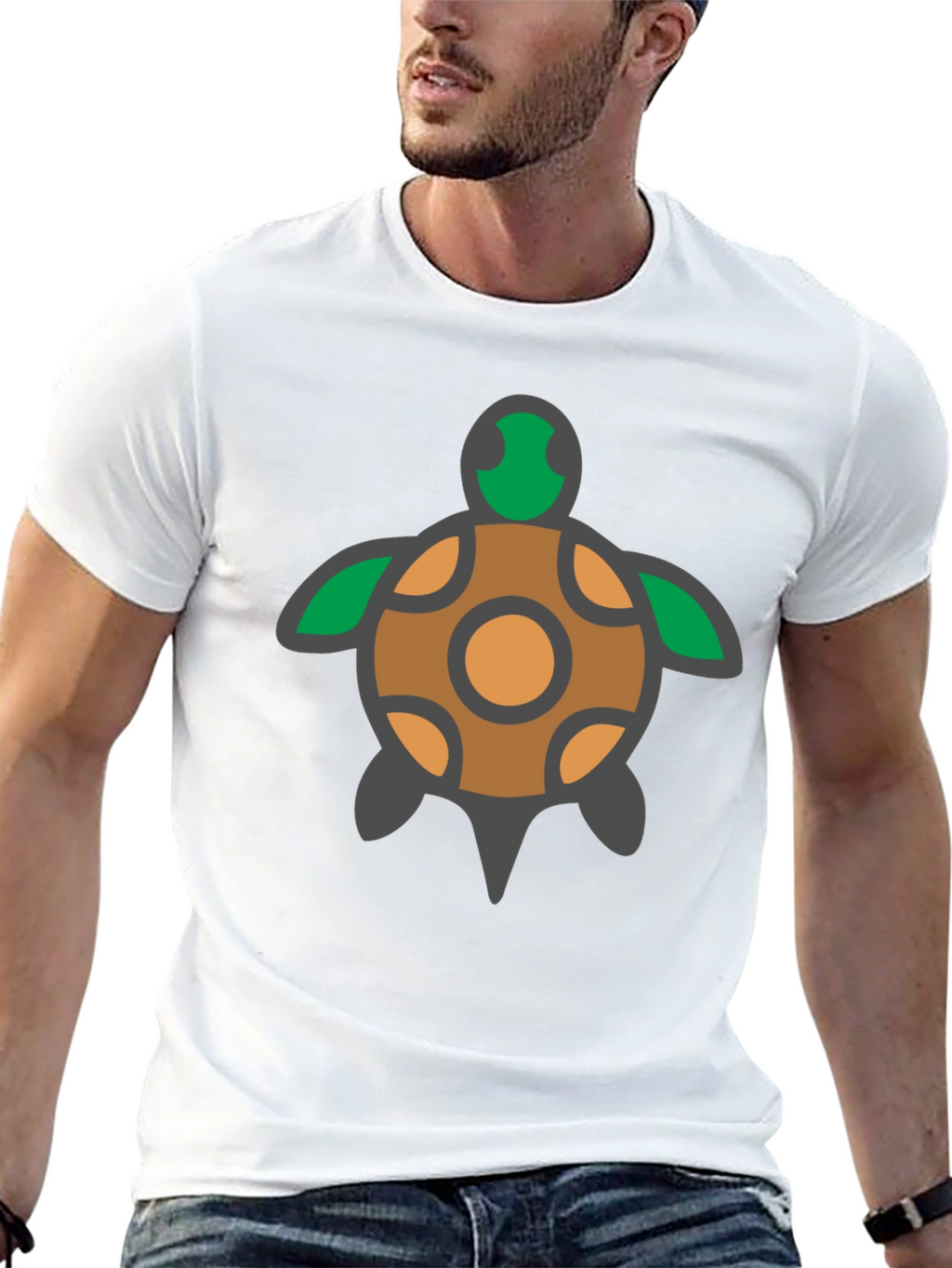 Turtle Graphic Tee - Black Cotton T-Shirt