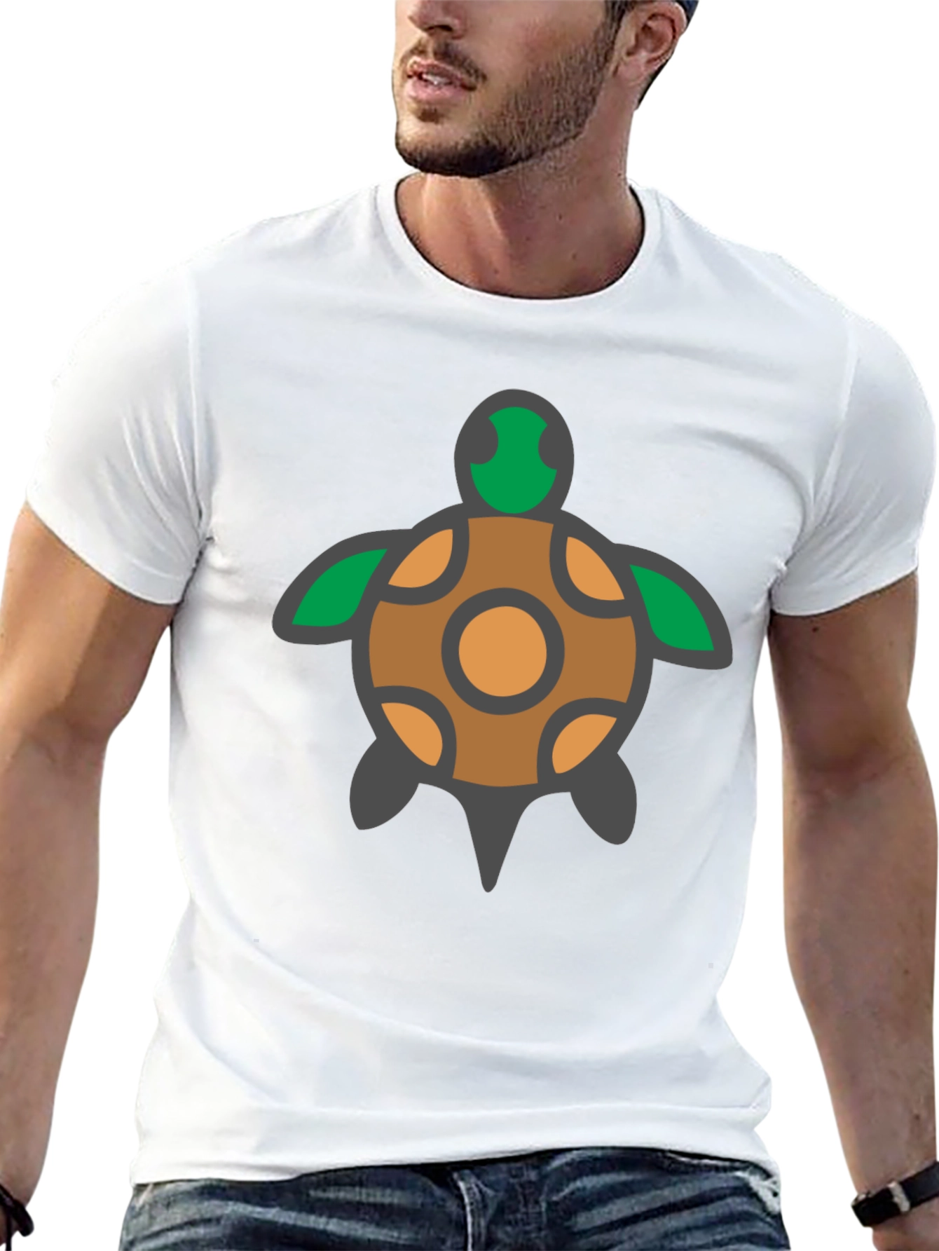 Turtle Graphic Tee - Black Cotton T-Shirt