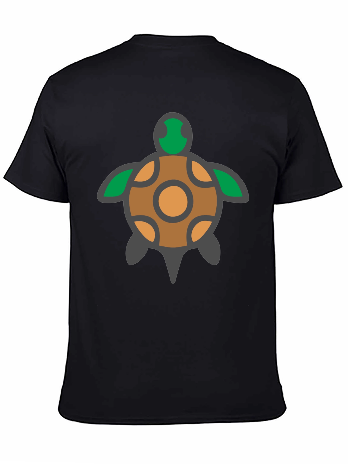 Turtle Graphic Tee - Black Cotton T-Shirt