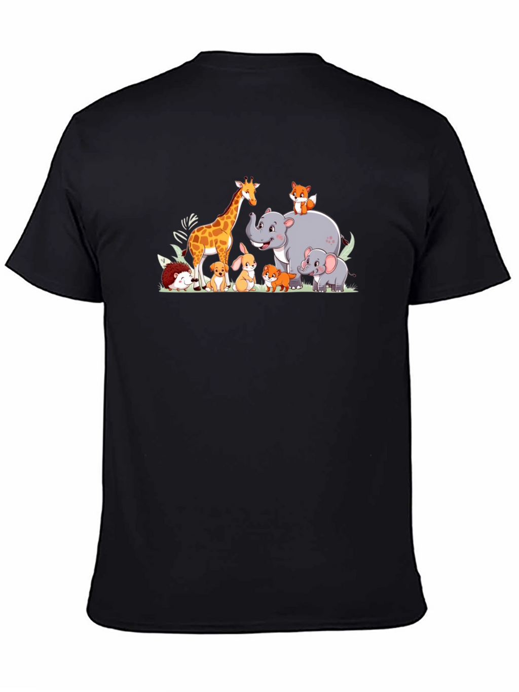 Cartoon Animal Crew Neck T-Shirt