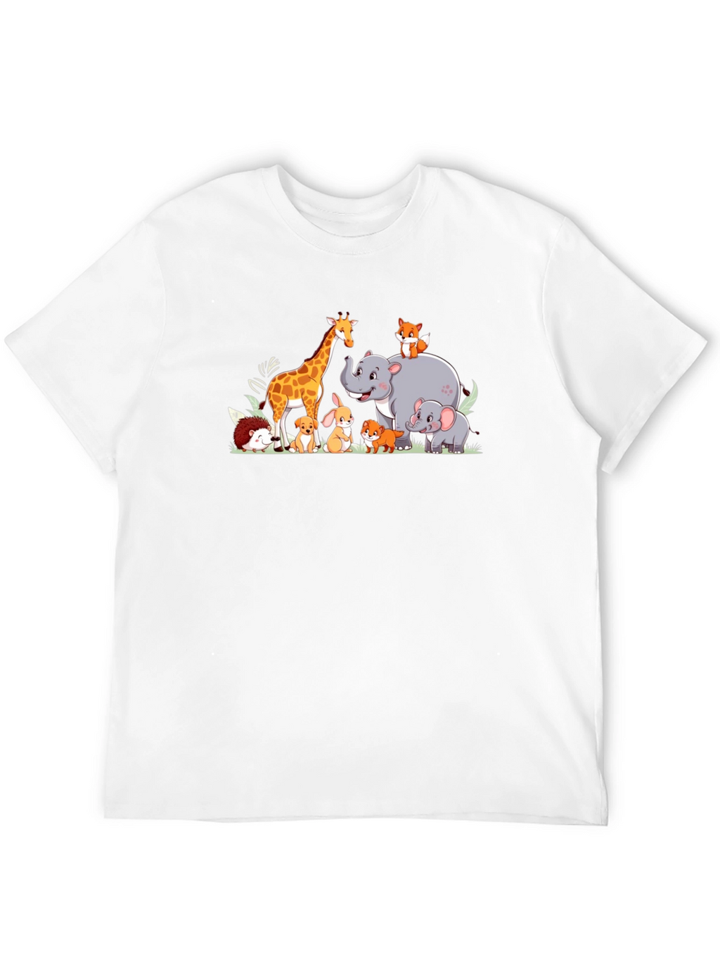 Cartoon Animal Crew Neck T-Shirt