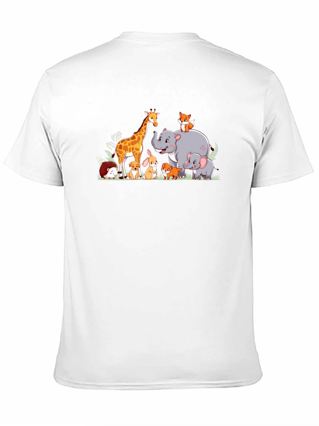 Cartoon Animal Crew Neck T-Shirt