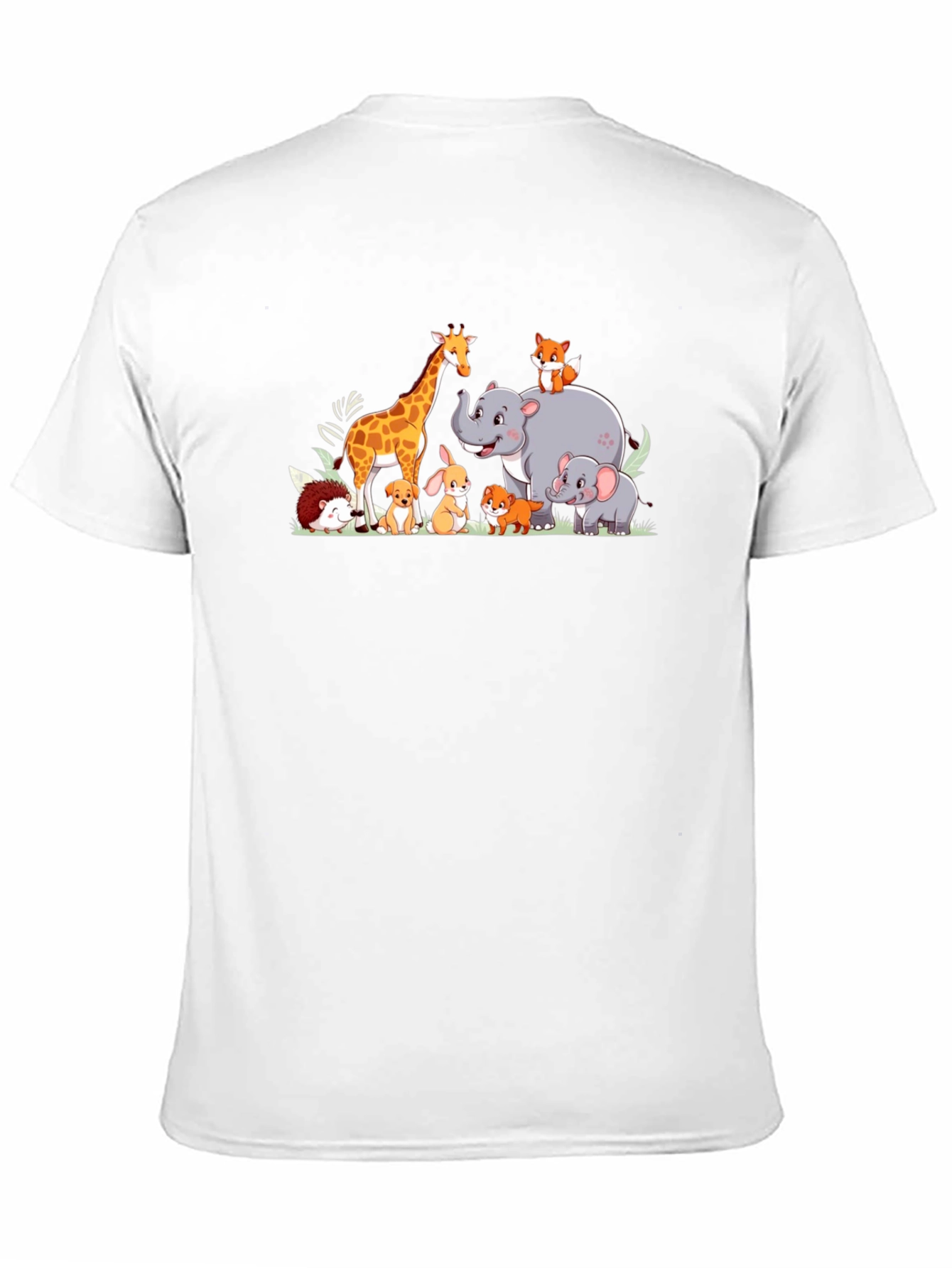 Cartoon Animal Crew Neck T-Shirt
