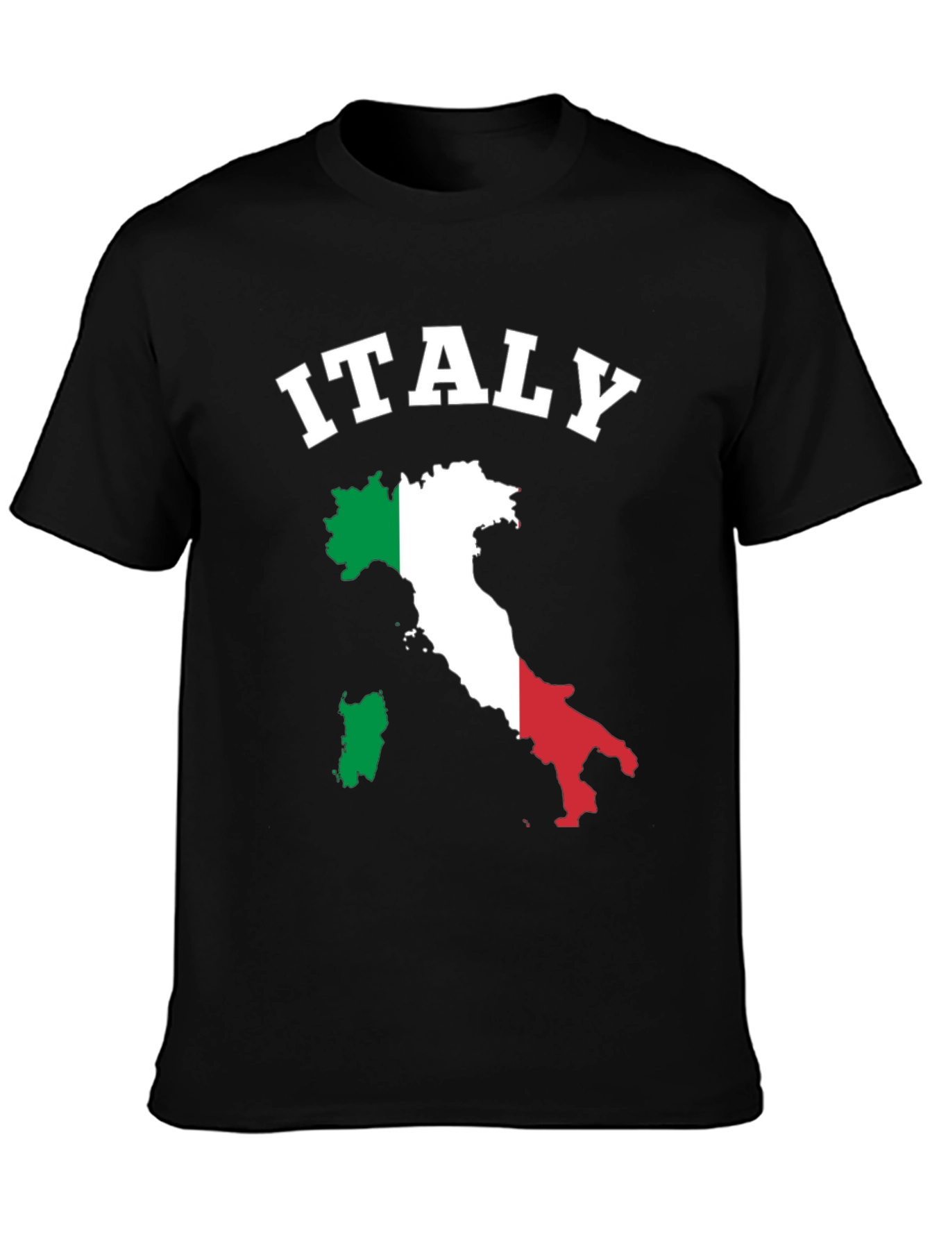 Italy Map T-Shirt - Italian Flag Colors