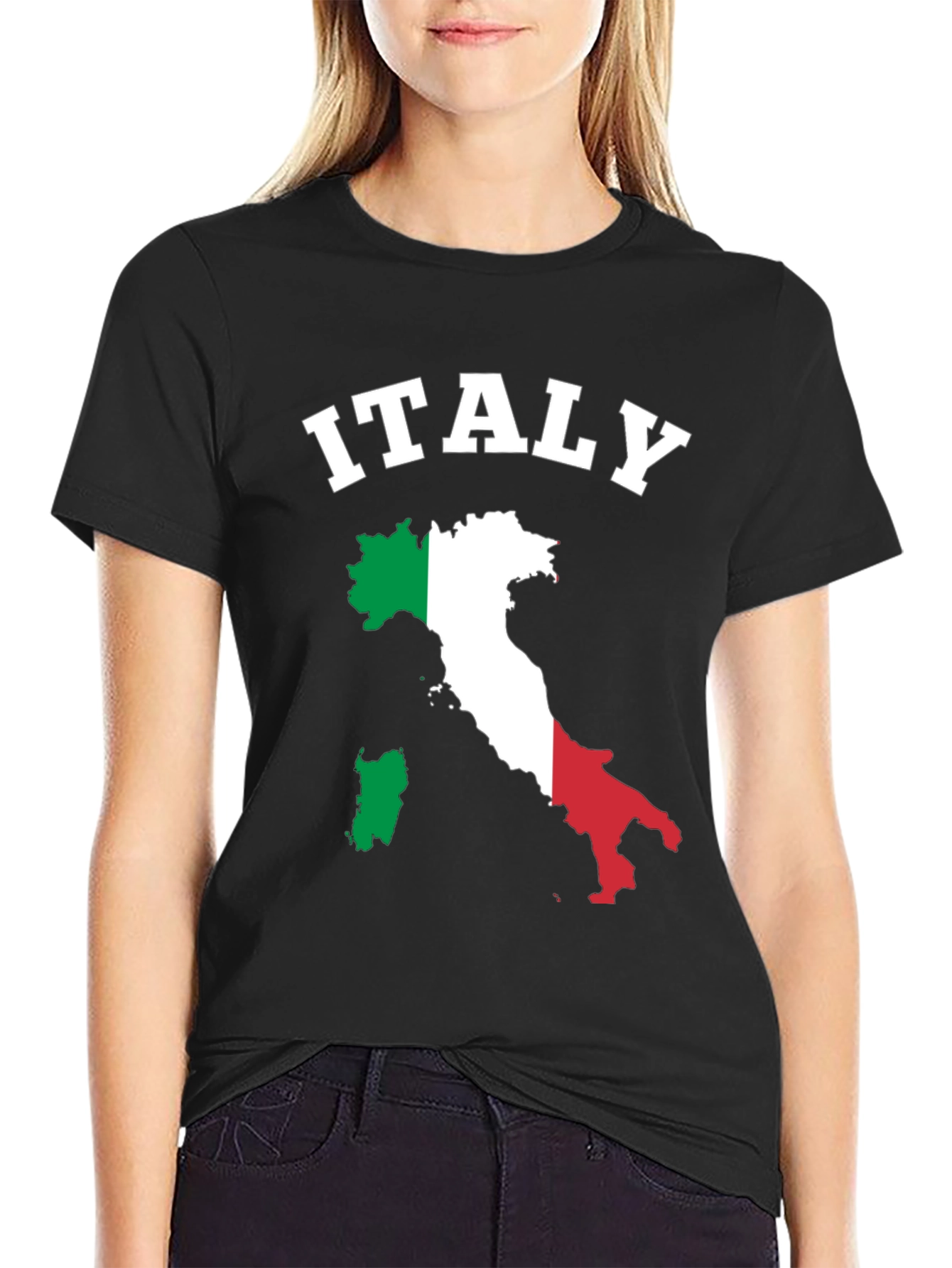 Italy Map T-Shirt - Italian Flag Colors