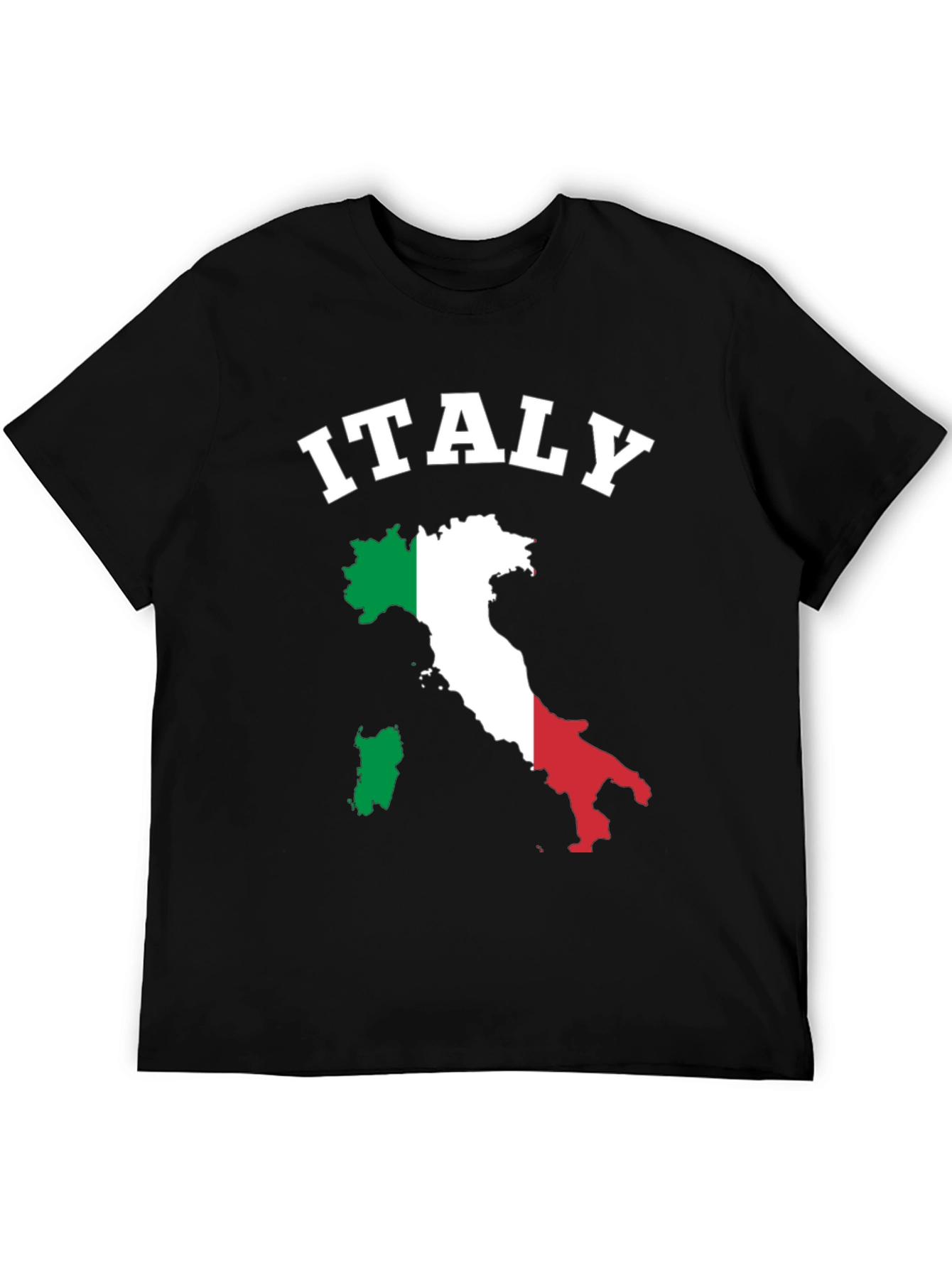 Italy Map T-Shirt - Italian Flag Colors