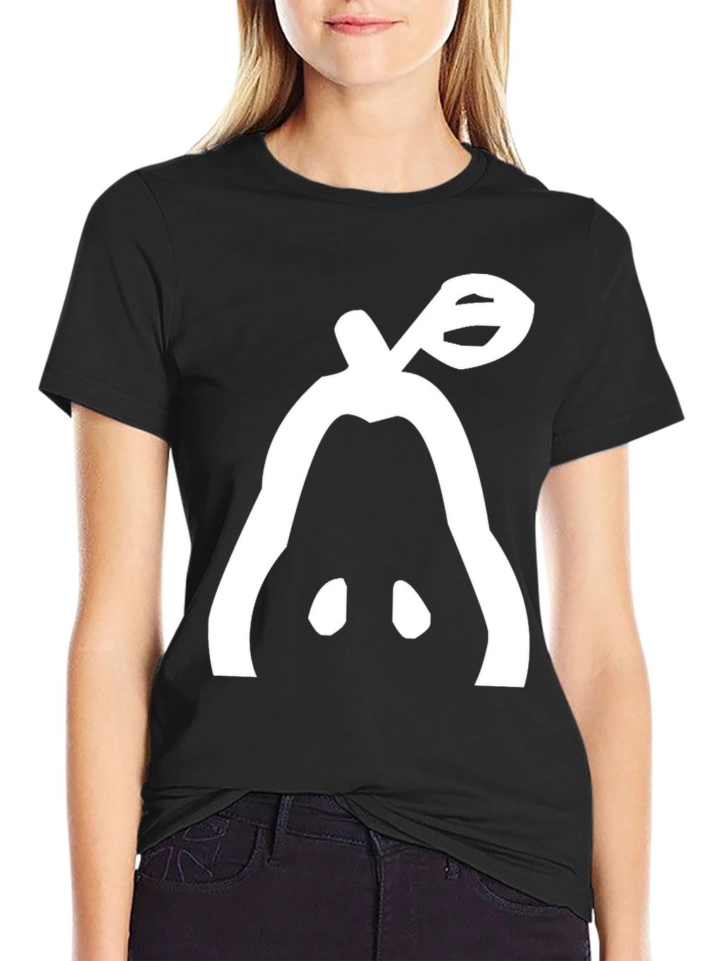 Unique Pear Graphic Black T-Shirt