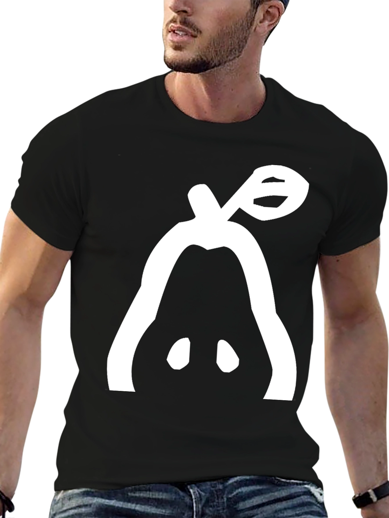 Unique Pear Graphic Black T-Shirt