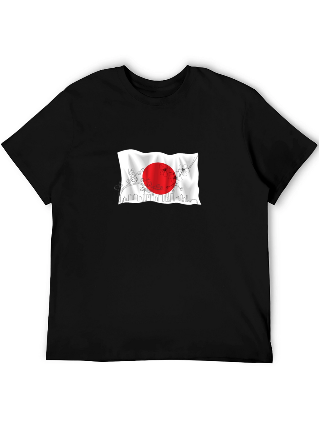 Japanese Flag Graphic Black T-Shirt