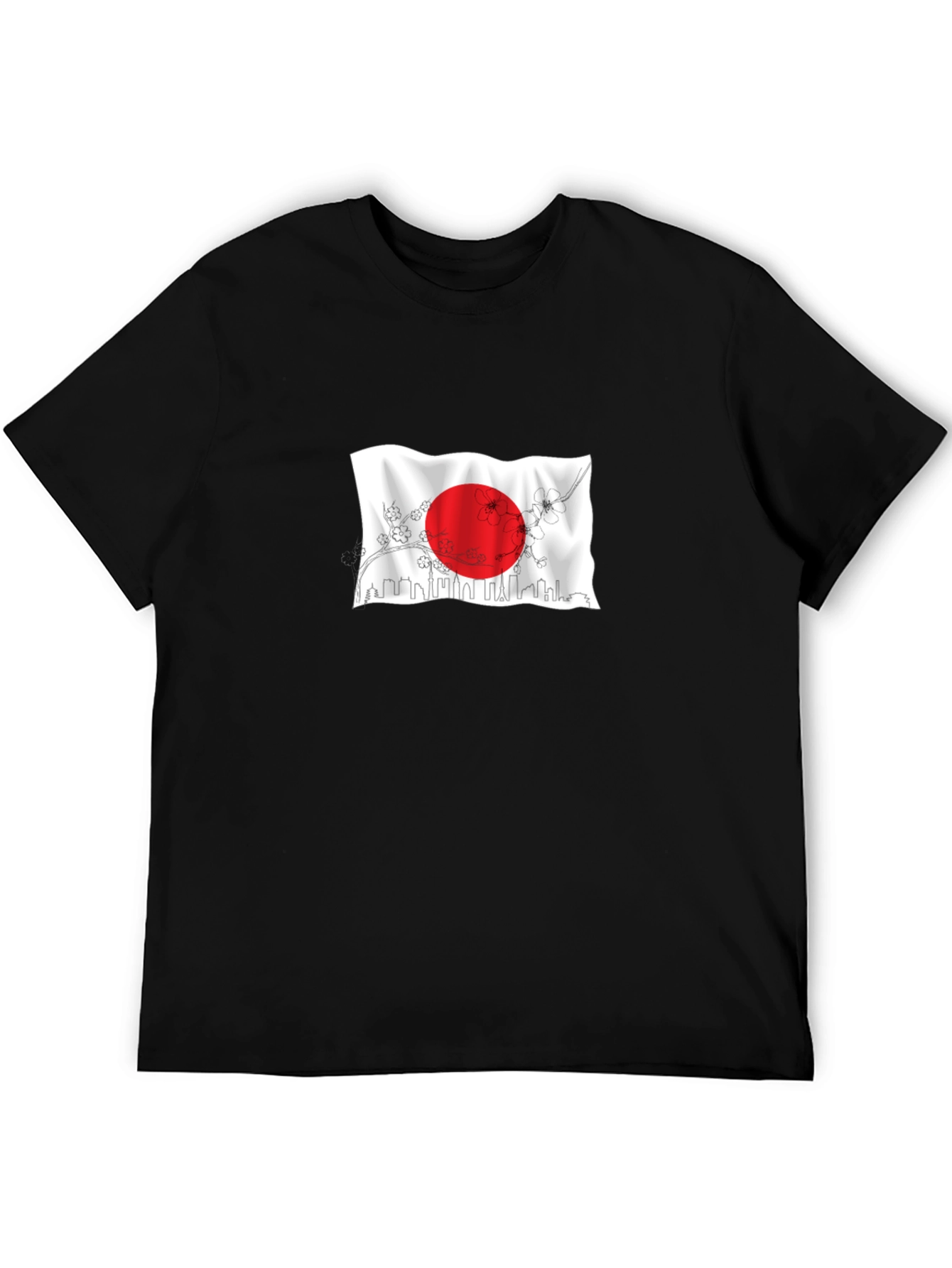 Japanese Flag Graphic Black T-Shirt