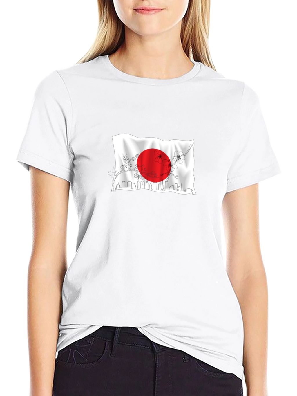 Japanese Flag Graphic Black T-Shirt