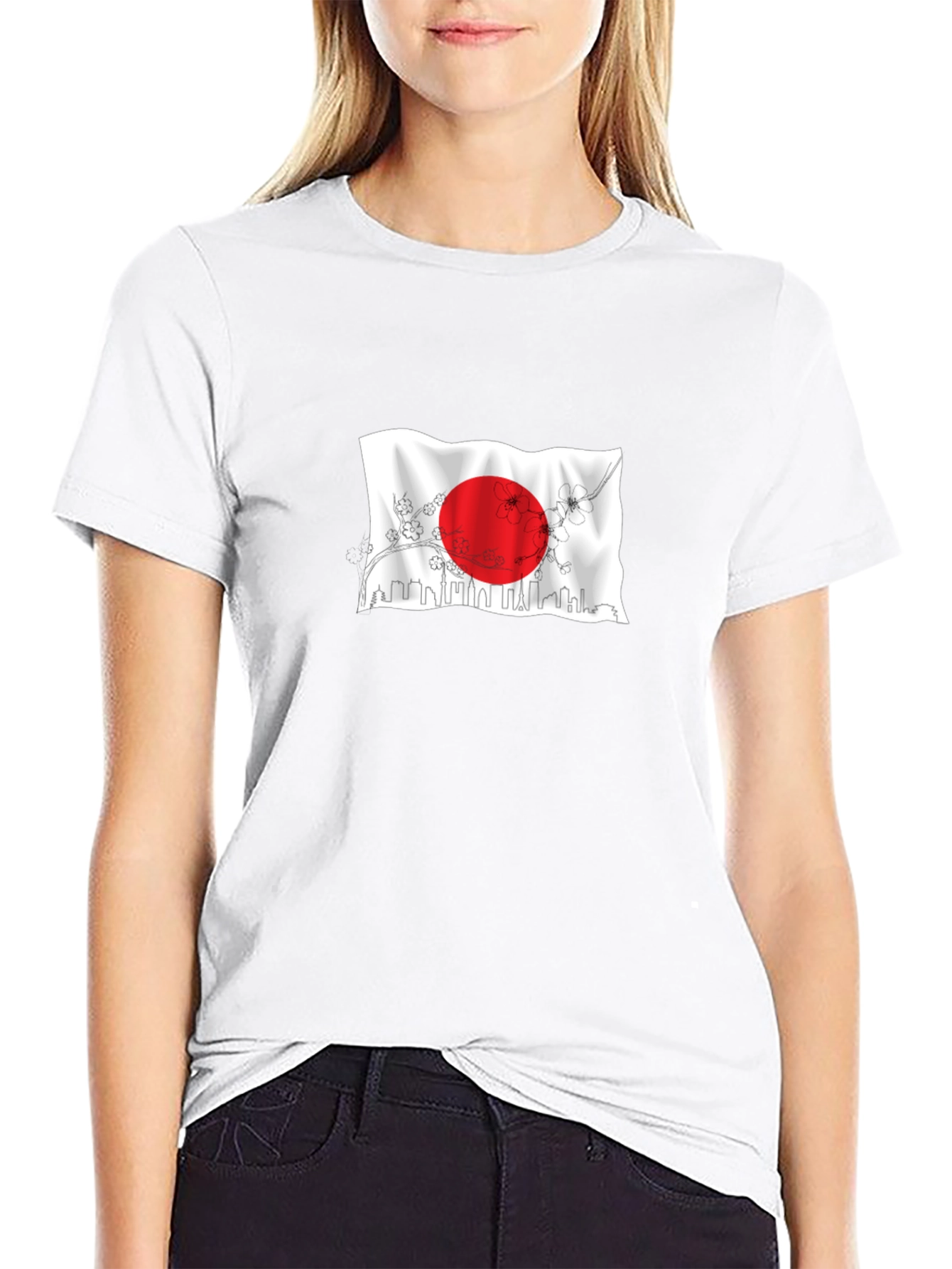 Japanese Flag Graphic Black T-Shirt
